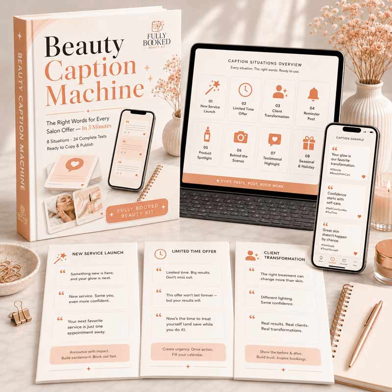 Beauty Caption Machine  — The Right Words for Every Salon Offer, in 5 Minutes